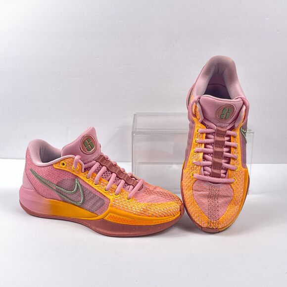 Nike Sabrina 1 Rooted West Coast Shoes Low Womens 6.5 Pink Orange Basketball - Picture 1 of 12